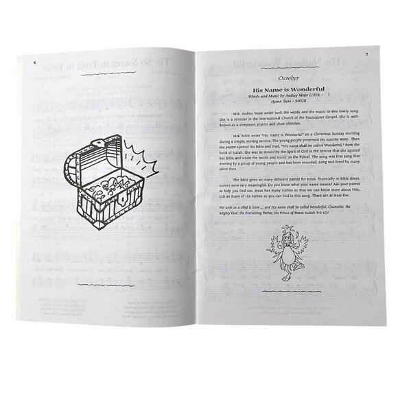 Vintage 90s Hymn Treasures Paperback Childrens Music Book Lot of 4 Homeschool - Picture 9 of 12